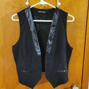 SHEIN Black Vest with Glossy Trim